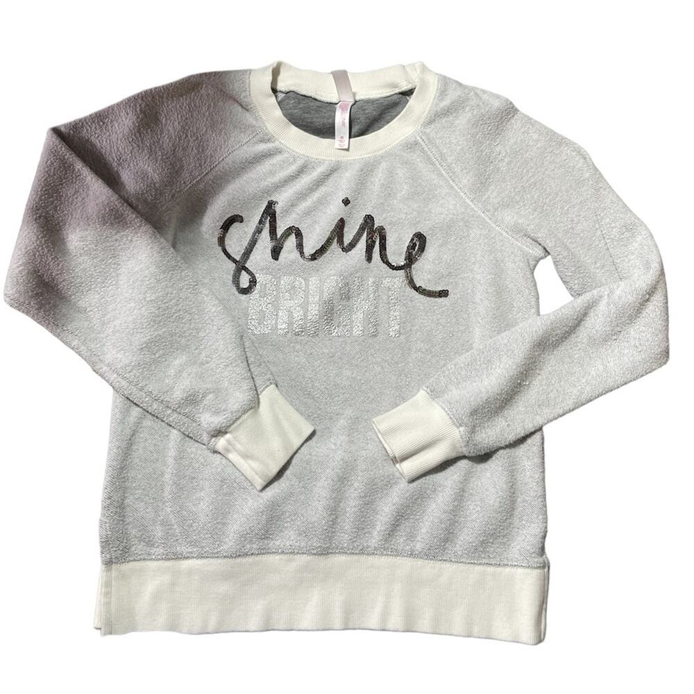 Xhilaration Sleepwear Top XSmall Women Cozy Christmas Sequins Embellished Gray